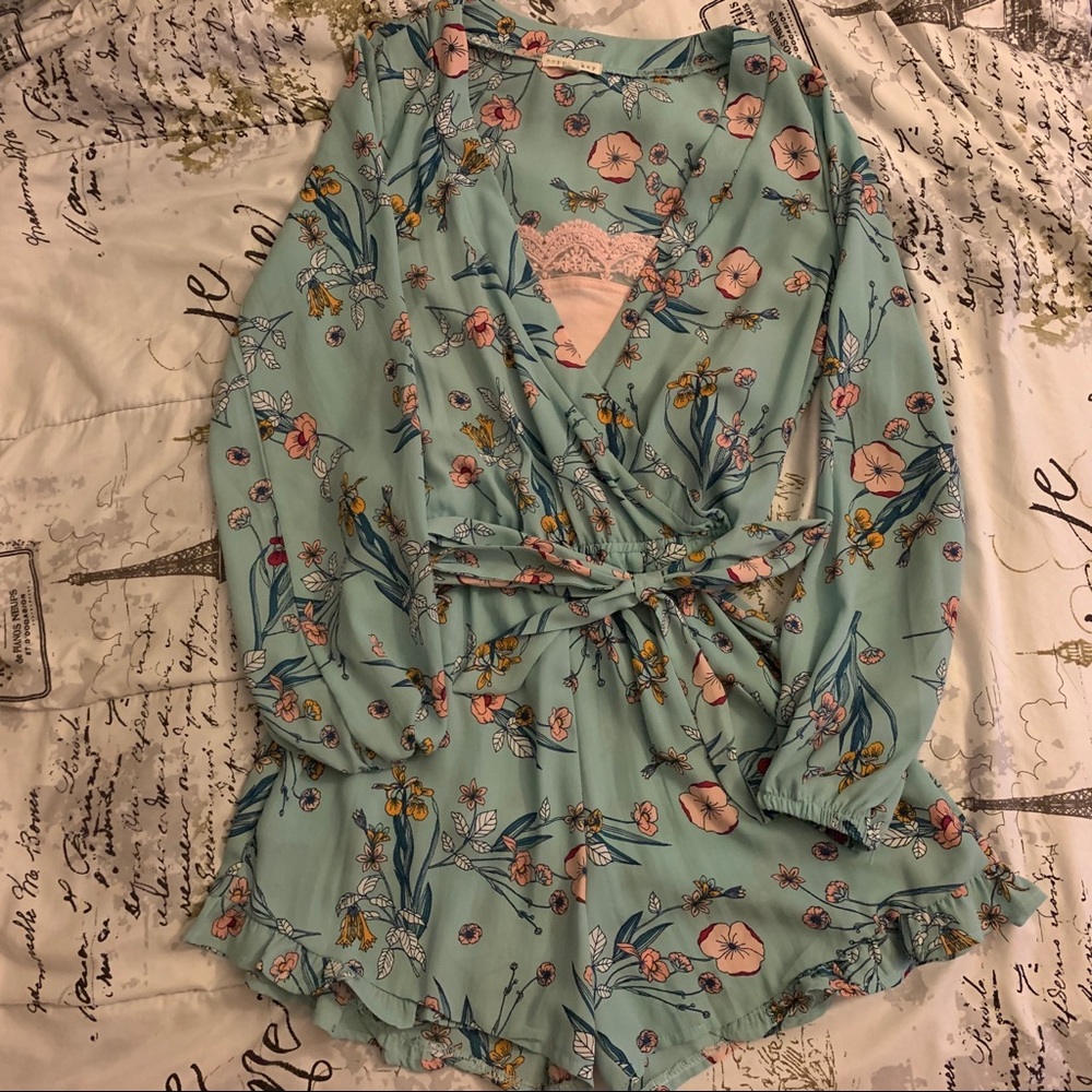 Copper Key Floral Romper